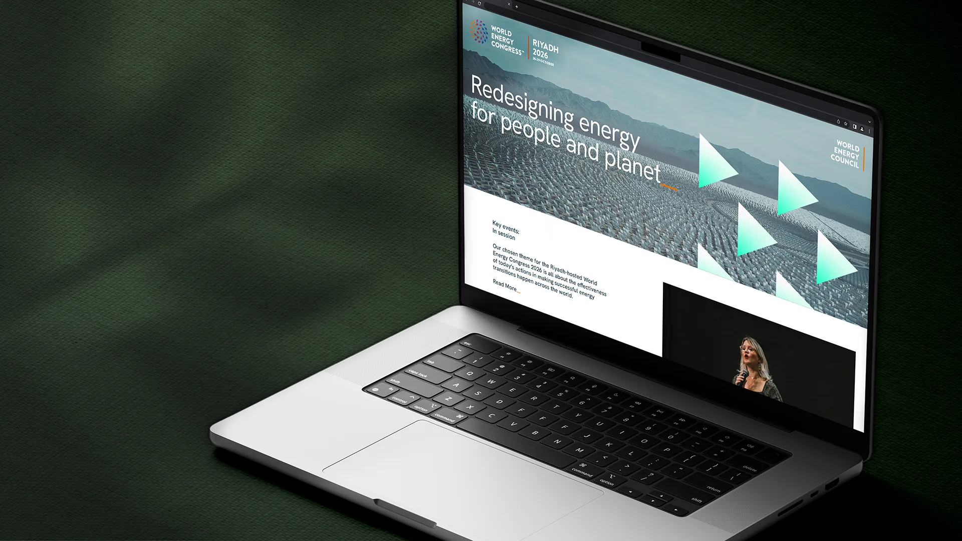 Website layout for World Energy